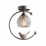 Auri Bird Ceiling Light – Sculptural Brass & Glass Flush Mount