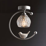 Auri Bird Ceiling Light – Sculptural Brass & Glass Flush Mount
