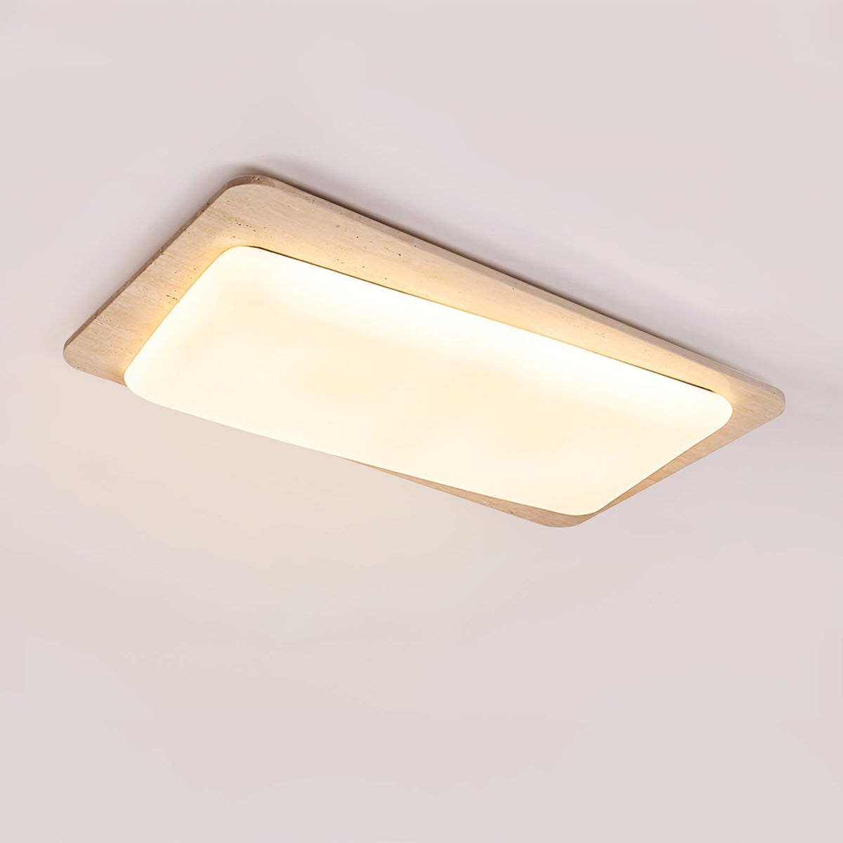 Aurilith Travertine Ceiling Light — Modern Flush Mount LED Fixture