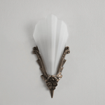 Aurivelle Art Deco Wall Sconce with Fluted Alabaster Glass and Antique Brass
