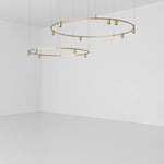Auroom Round Chandelier in Gold Brass with Clear Acrylic Shades