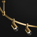 Auroom Round Chandelier in Gold Brass with Clear Acrylic Shades