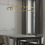 Auroom Round Chandelier in Gold Brass with Clear Acrylic Shades