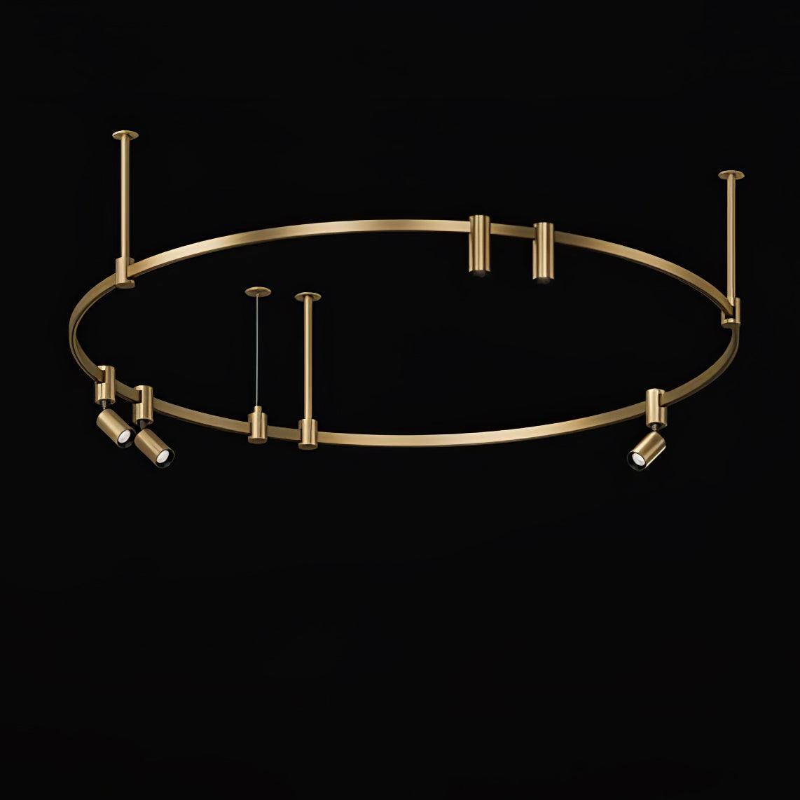 Auroom Round Chandelier in Gold Brass with Clear Acrylic Shades