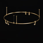 Auroom Round Chandelier in Gold Brass with Clear Acrylic Shades