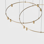 Auroom Round Chandelier in Gold Brass with Clear Acrylic Shades