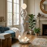 Aurora Muse Sculptural Floor Lamp – Art Deco Designer Lighting for Living Room & Bedroom