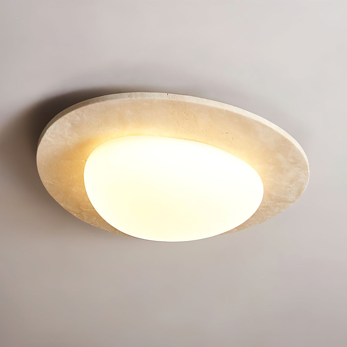 Aurora Travertine Ceiling Light – Modern Flush Mount LED Fixture