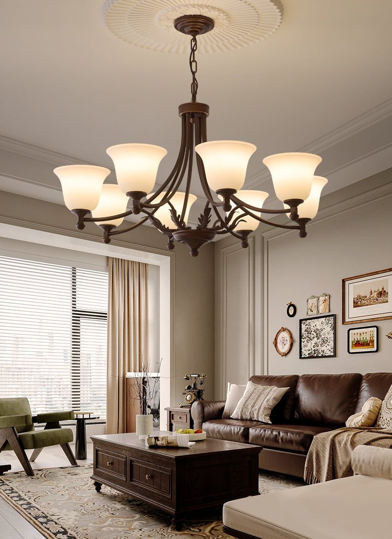 Aveline Bloom Chandelier — Modern Glass & Metal Pendant Light for Dining Room and Living Room