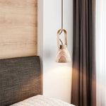 Aveline Travertine Pendant Light – Natural Stone Sculptural Lantern