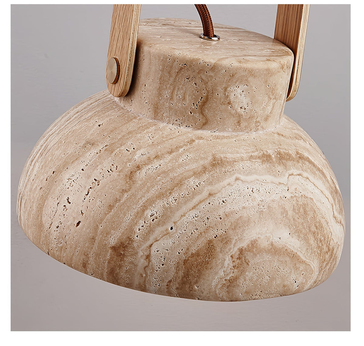 Aveline Travertine Pendant Light – Natural Stone Sculptural Lantern