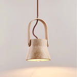Aveline Travertine Pendant Light – Natural Stone Sculptural Lantern