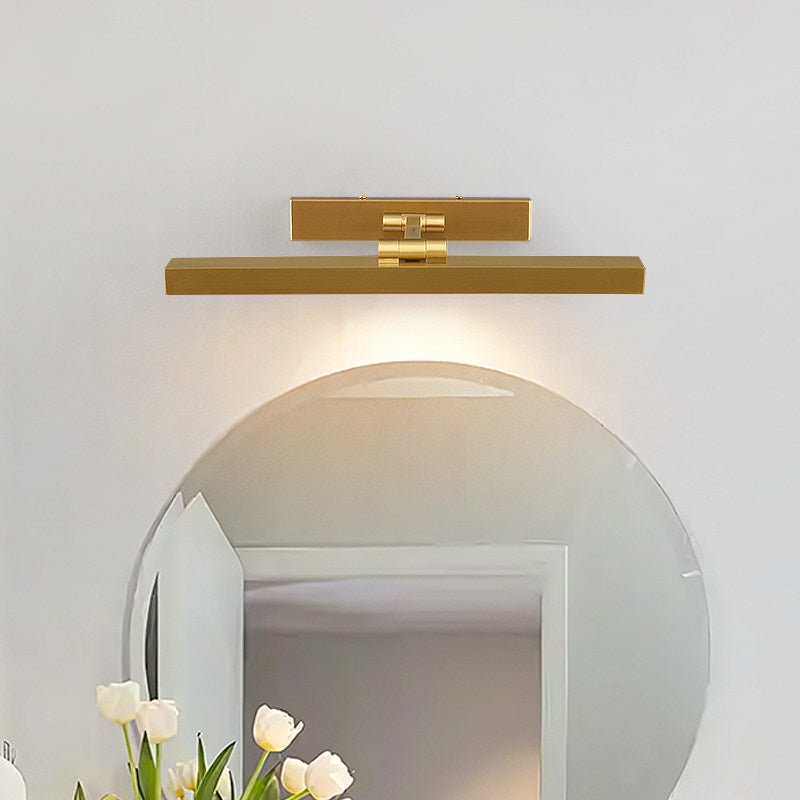 Avery Brass Wall Sconce – Modern Adjustable LED Wall Light for Bedroom, Living Room, and Office