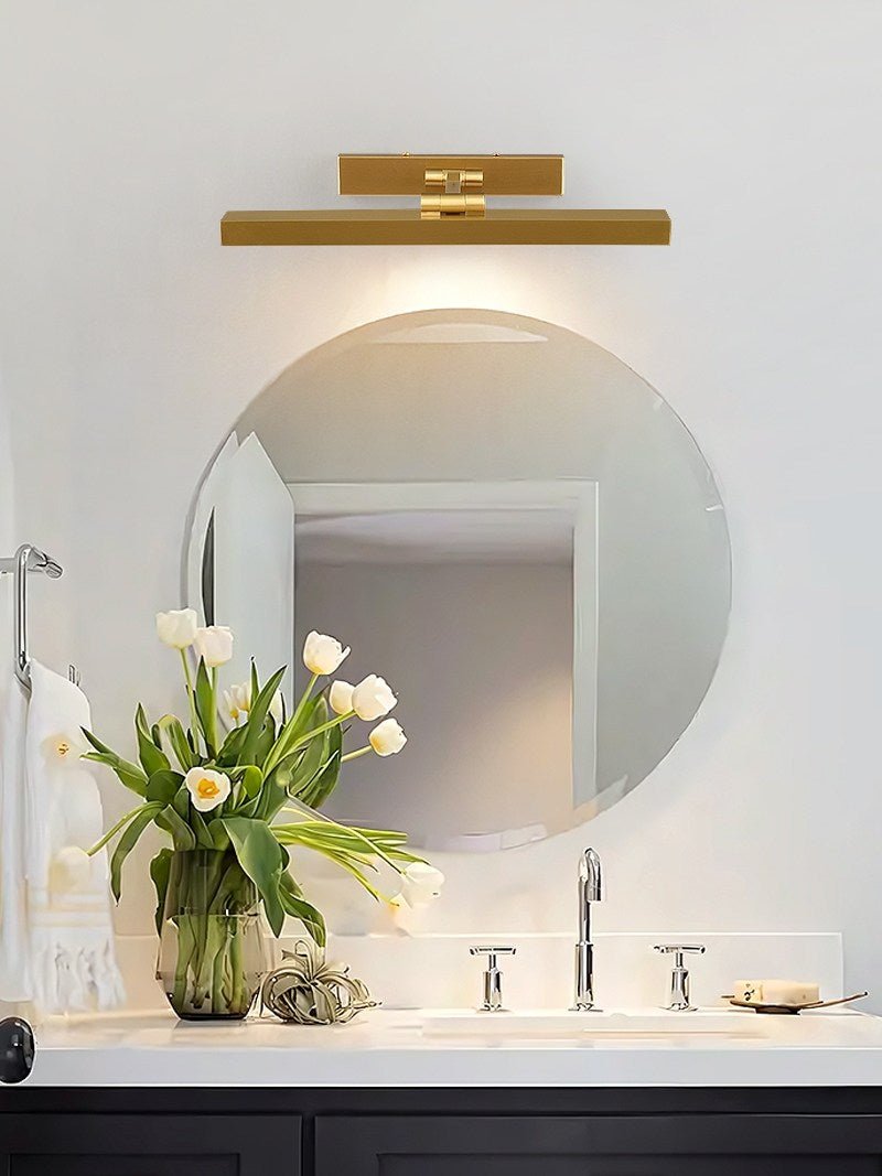Avery Brass Wall Sconce – Modern Adjustable LED Wall Light for Bedroom, Living Room, and Office