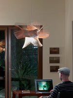 Avian Flair Wooden Pendant Light – Sculptural Bird Form, Natural Wood
