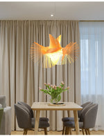 Avian Flair Wooden Pendant Light – Sculptural Bird Form, Natural Wood