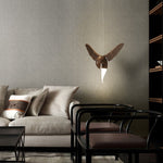 Avian Flight Chandelier – Sculptural Wooden Bird Pendant Light