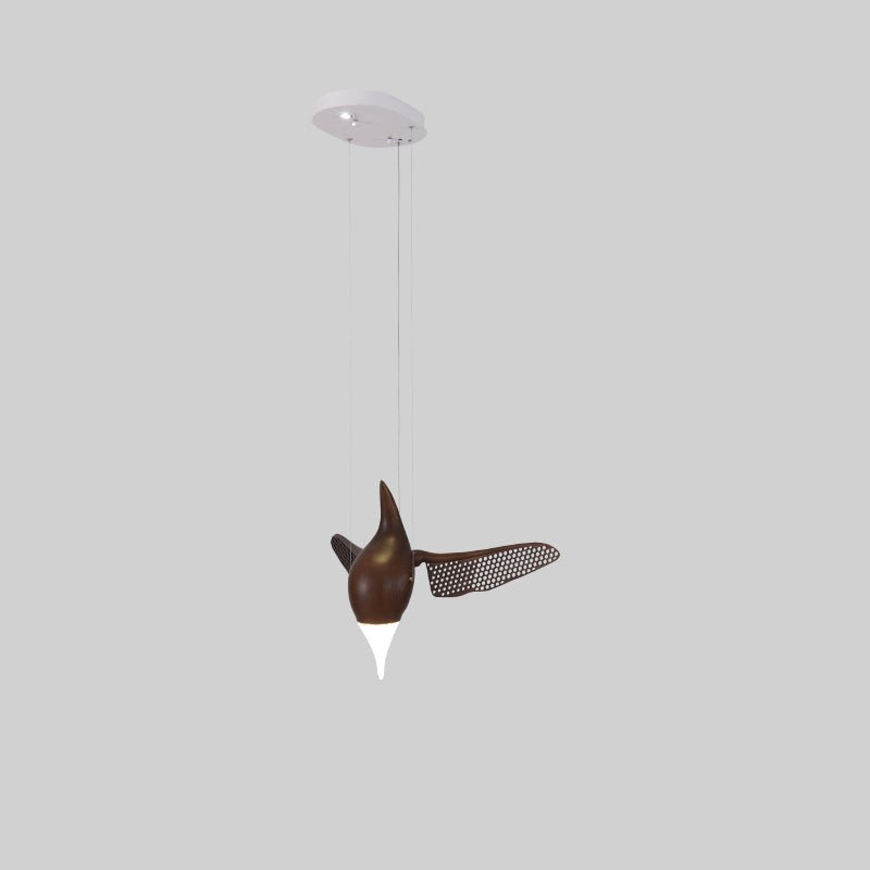 Avian Flight Chandelier – Sculptural Wooden Bird Pendant Light