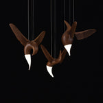 Avian Flight Chandelier – Sculptural Wooden Bird Pendant Light