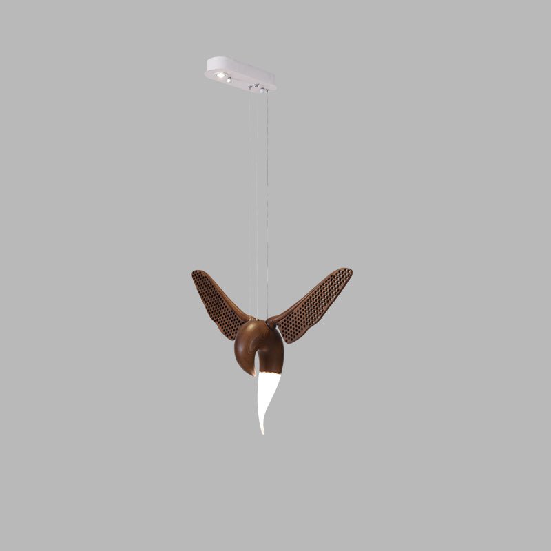 Avian Flight Chandelier – Sculptural Wooden Bird Pendant Light