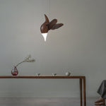 Avian Flight Chandelier – Sculptural Wooden Bird Pendant Light