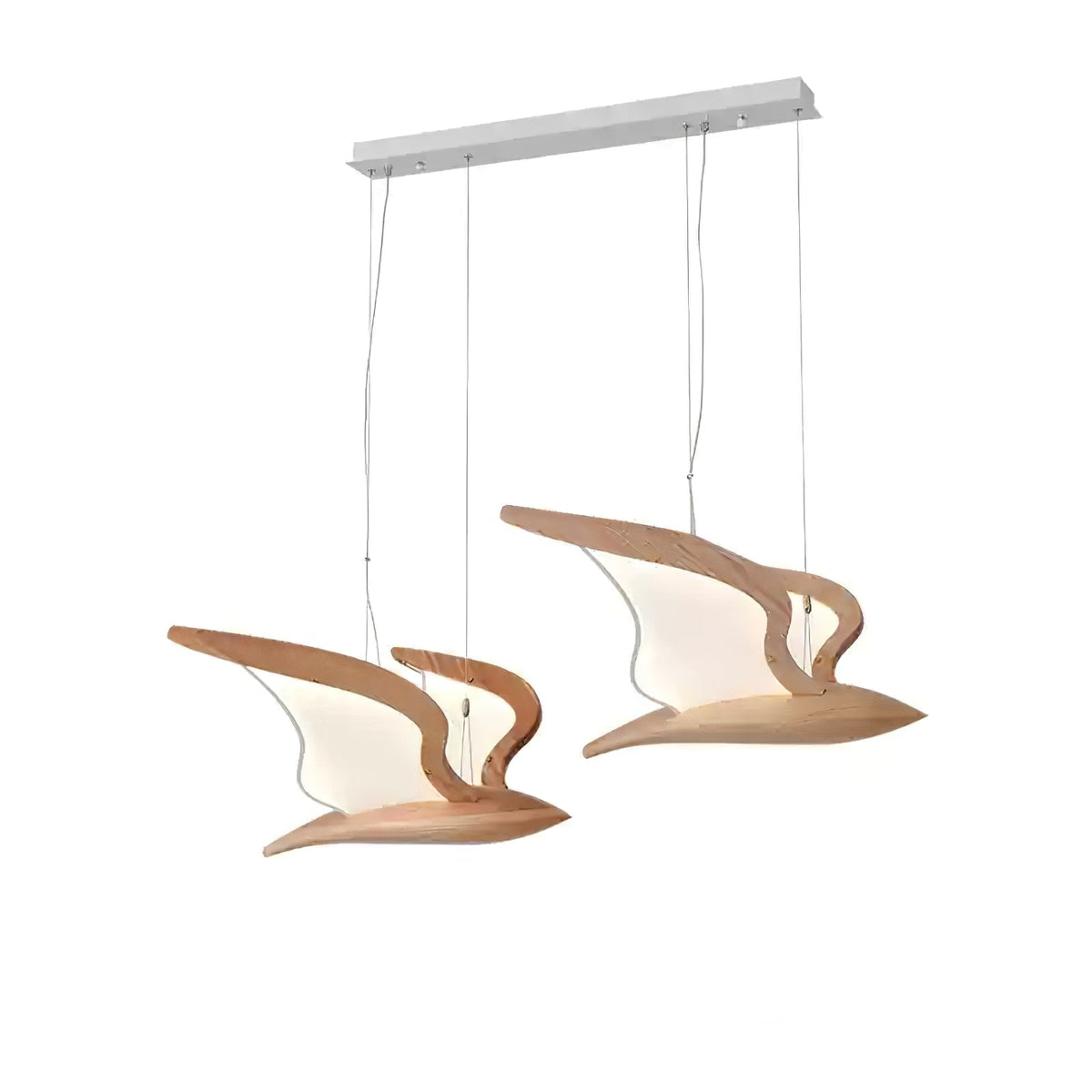 Avina Wing Pendant Light – Sculptural Wood LED Chandelier for Modern Interiors