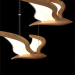 Avina Wing Pendant Light – Sculptural Wood LED Chandelier for Modern Interiors