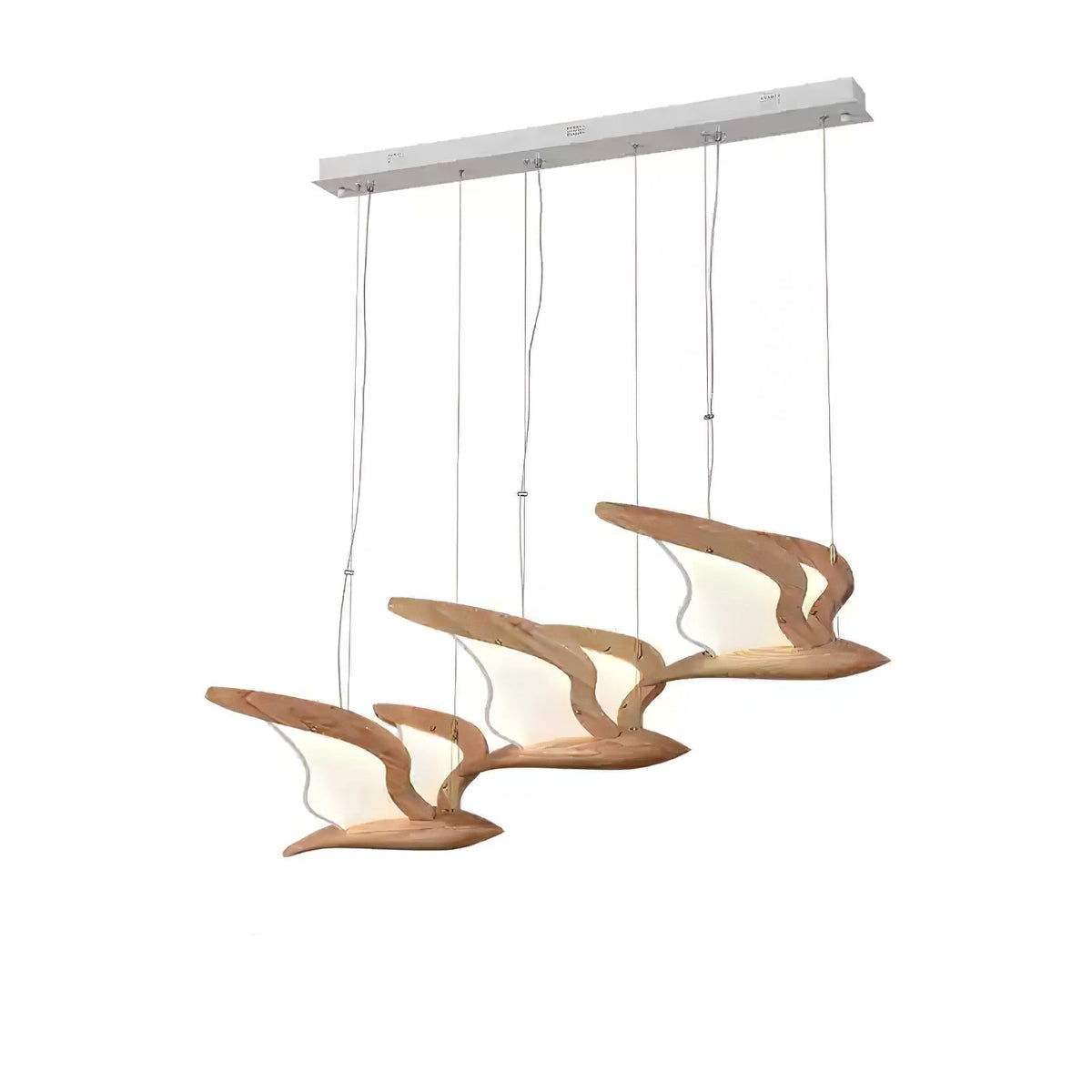 Avina Wing Pendant Light – Sculptural Wood LED Chandelier for Modern Interiors