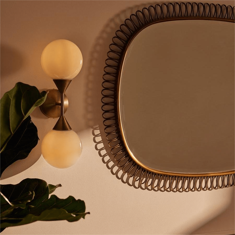 Axis Duo Wall Sconce in Brass and Glass