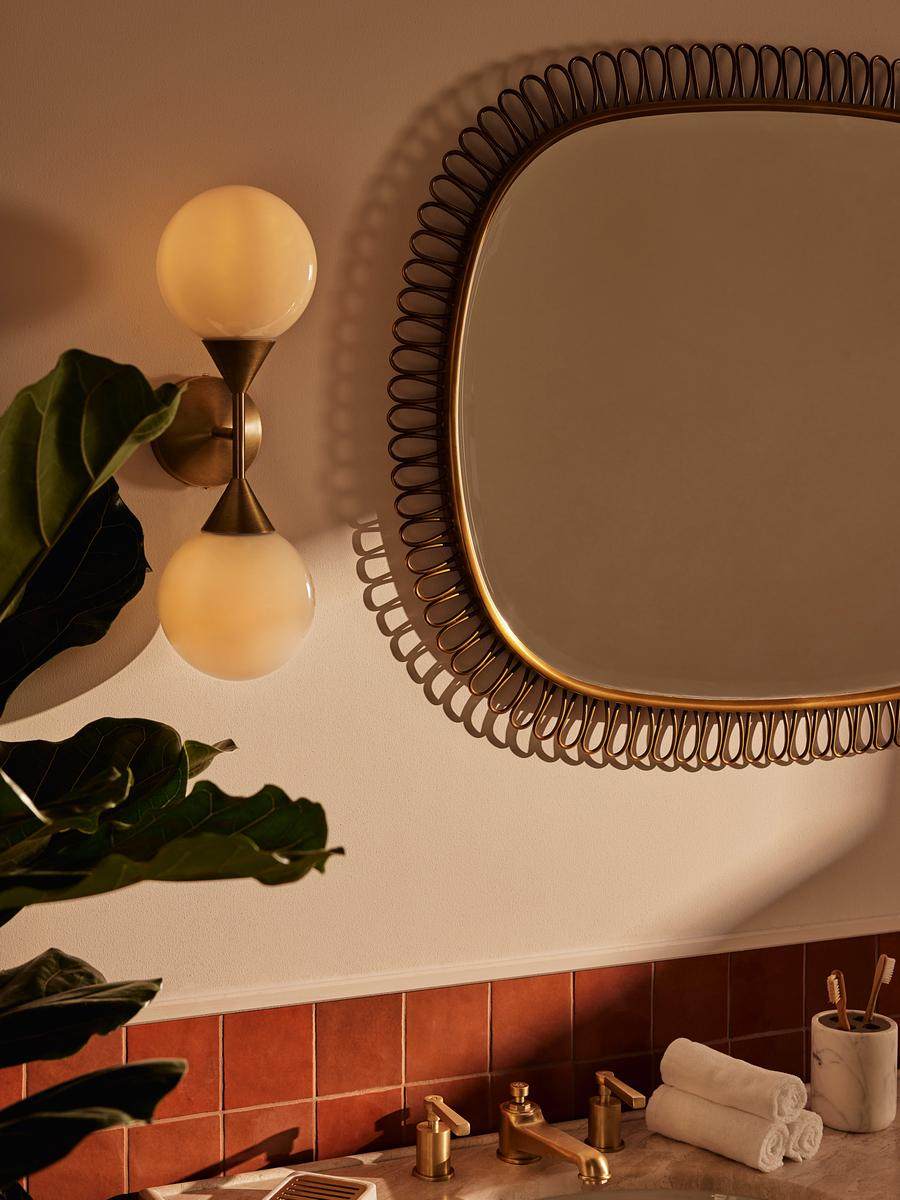 Axis Duo Wall Sconce in Brass and Glass