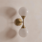 Axis Duo Wall Sconce in Brass and Glass