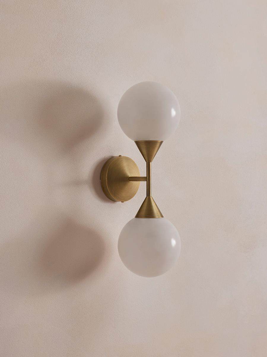 Axis Duo Wall Sconce in Brass and Glass