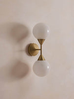Axis Duo Wall Sconce in Brass and Glass
