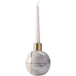 Axis Sphere Marble Candle Holder – Sculptural Tabletop Accent in Natural Stone