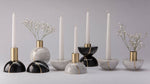 Axis Sphere Marble Candle Holder – Sculptural Tabletop Accent in Natural Stone
