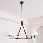 Axis Modern Linear Chandelier in Brass and Black for Dining Room and Living Room