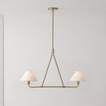 Axis Modern Linear Chandelier in Brass and Black for Dining Room and Living Room