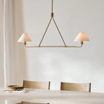 Axis Modern Linear Chandelier in Brass and Black for Dining Room and Living Room