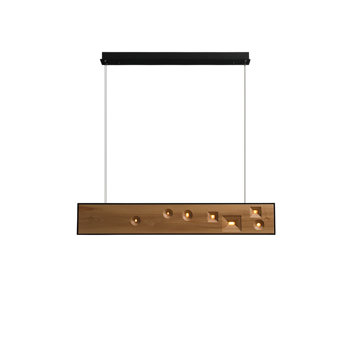 Axis Linear Wood LED Pendant Light for Kitchen Island and Dining Room