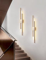 Axis Terra Wall Sconce in Travertine and Wood