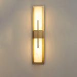 Axis Twin Alabaster LED Wall Sconce, Modern Brass & Black Finish