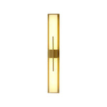 Axis Twin Alabaster LED Wall Sconce, Modern Brass & Black Finish