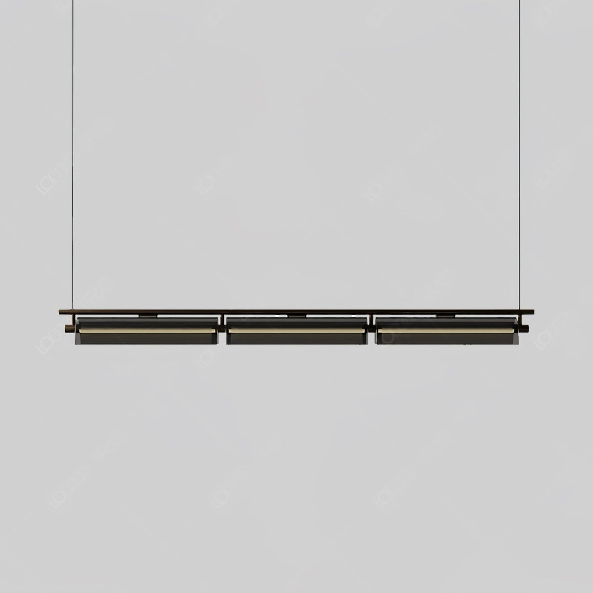 Modern Linear LED Chandelier for Kitchen Island, Smoked Acrylic Pendant Light