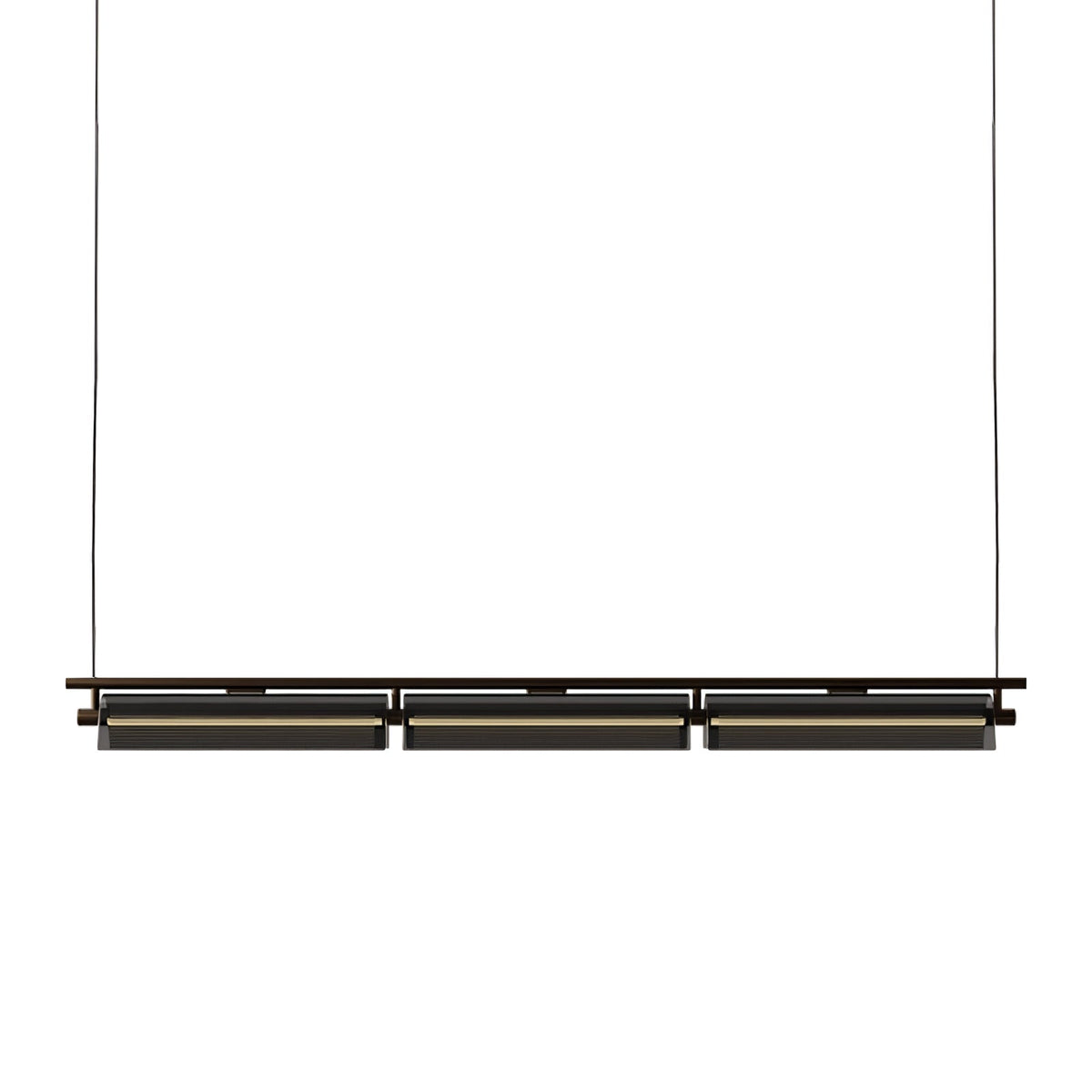 Modern Linear LED Chandelier for Kitchen Island, Smoked Acrylic Pendant Light