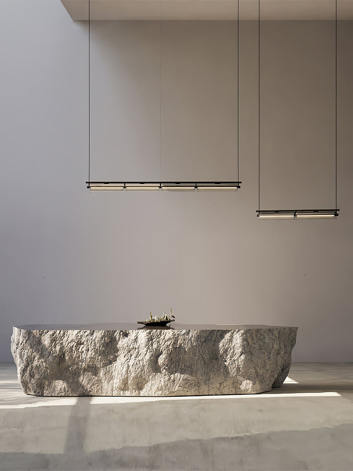 Modern Linear LED Chandelier for Kitchen Island, Smoked Acrylic Pendant Light