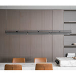 Modern Linear LED Chandelier for Kitchen Island, Smoked Acrylic Pendant Light