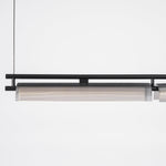 Modern Linear LED Chandelier for Kitchen Island, Smoked Acrylic Pendant Light