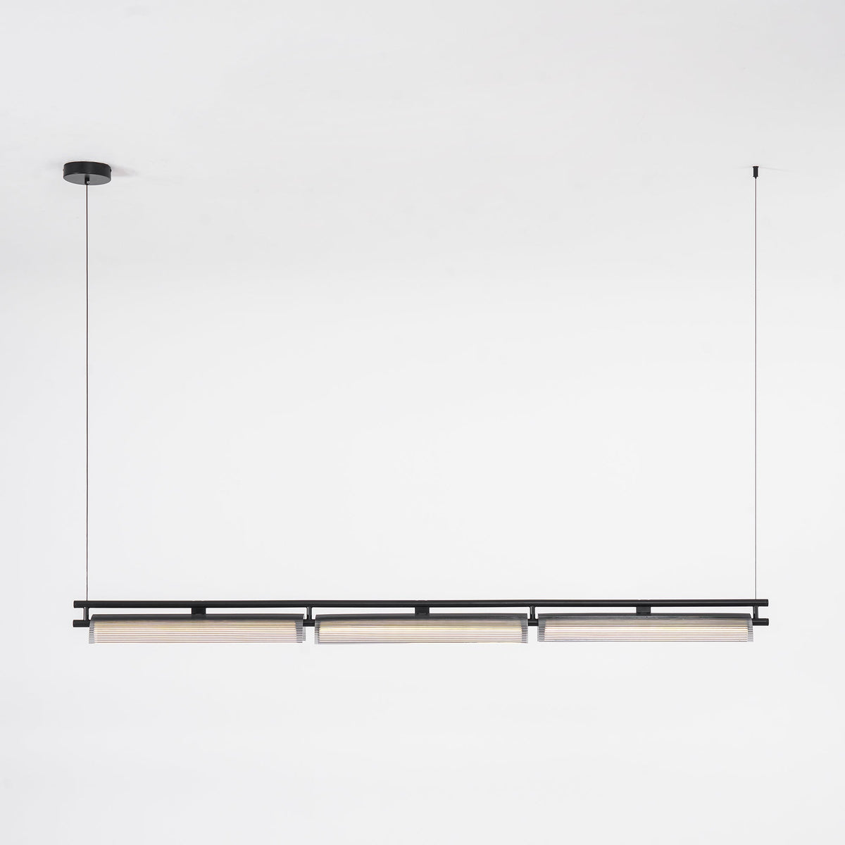 Modern Linear LED Chandelier for Kitchen Island, Smoked Acrylic Pendant Light
