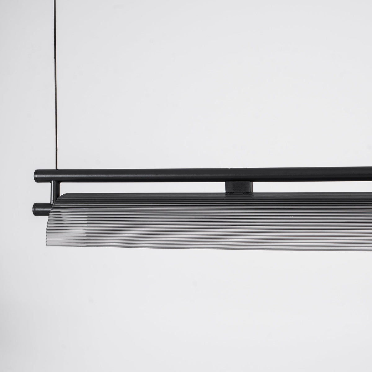 Modern Linear LED Chandelier for Kitchen Island, Smoked Acrylic Pendant Light