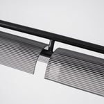 Modern Linear LED Chandelier for Kitchen Island, Smoked Acrylic Pendant Light